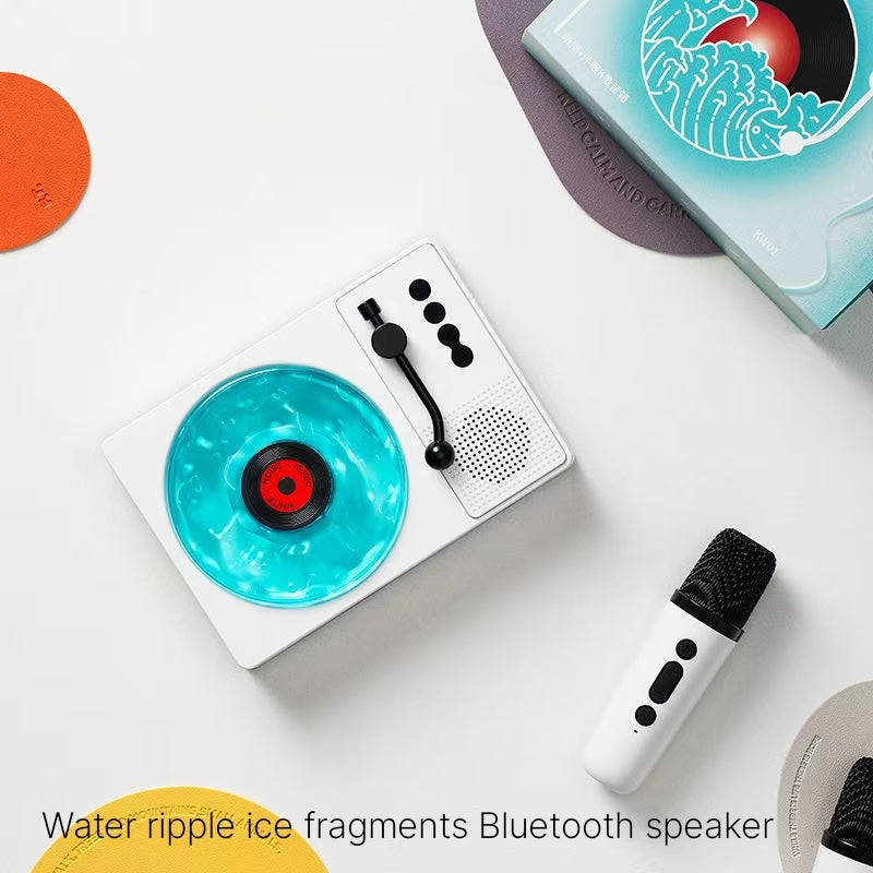 Water ripples, ice fragments, listening to the sea, popular karaoke, Bluetooth speaker, home KTV microphone speaker, birthday gift