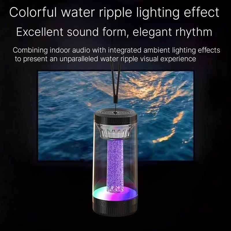 2024 New High Beauty Glass Bluetooth Speaker, Bedroom Bass Cannon, Colorful Atmosphere Lighting, High Sound Quality, Large Volume