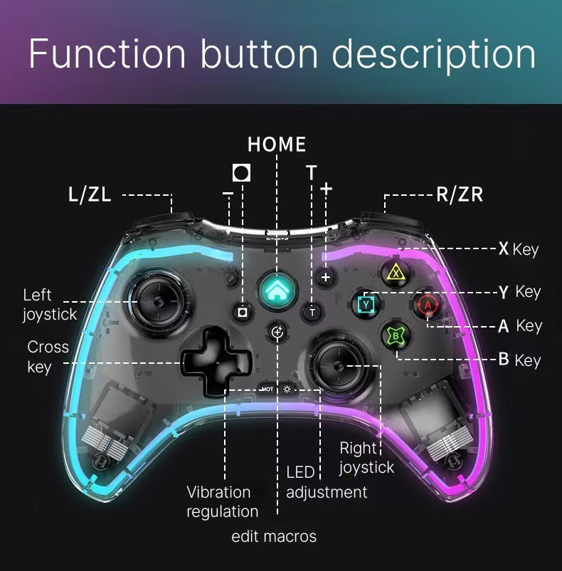 Switch Computer Steam TV Apple Android Phone Tesla BYD Wireless Bluetooth Game Controller