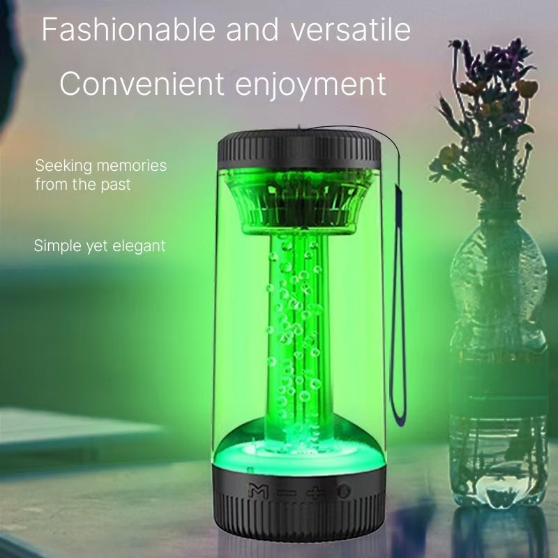 2024 New High Beauty Glass Bluetooth Speaker, Bedroom Bass Cannon, Colorful Atmosphere Lighting, High Sound Quality, Large Volume