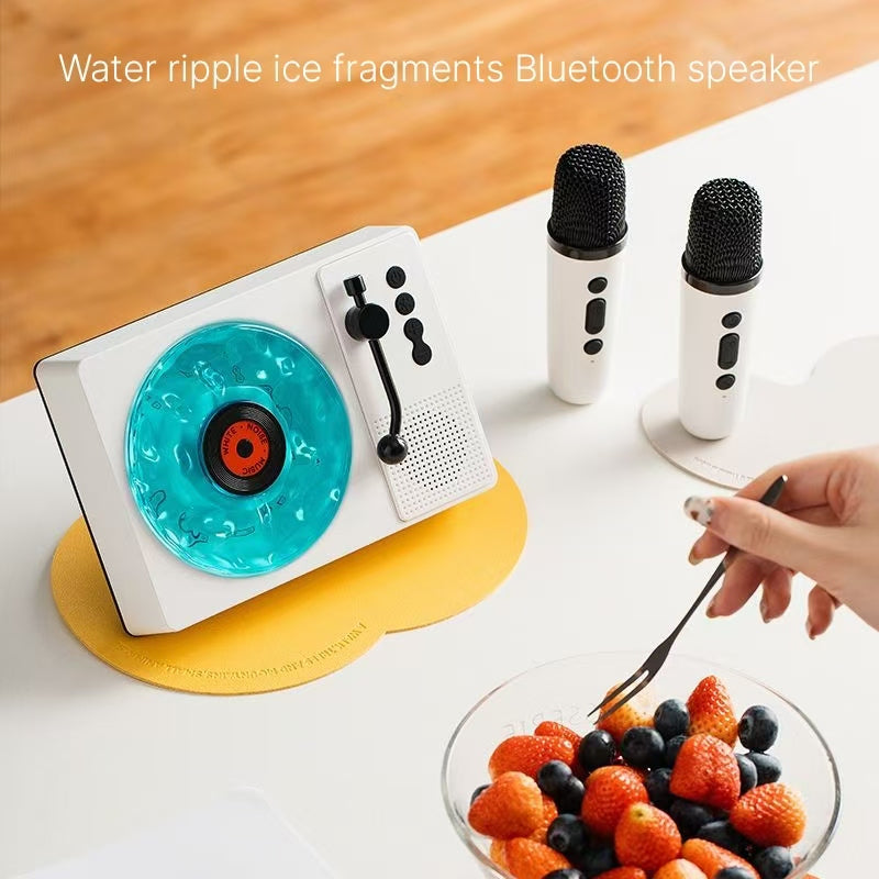 Water ripples, ice fragments, listening to the sea, popular karaoke, Bluetooth speaker, home KTV microphone speaker, birthday gift