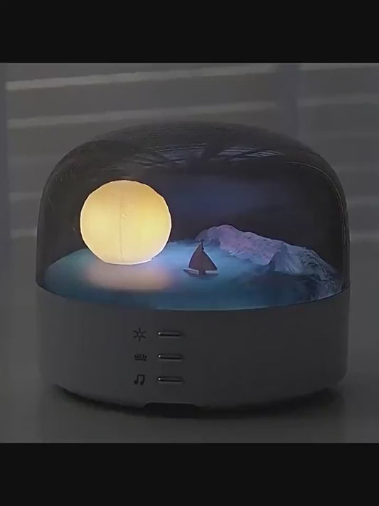 Crescent atmosphere light sound retro Bluetooth speaker sea series birthday gift